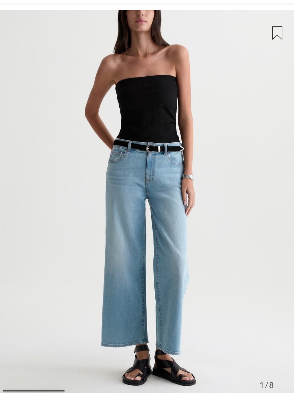 AG Saige Wide Leg Crop Mid-Rise in Japanese Fabric size 28